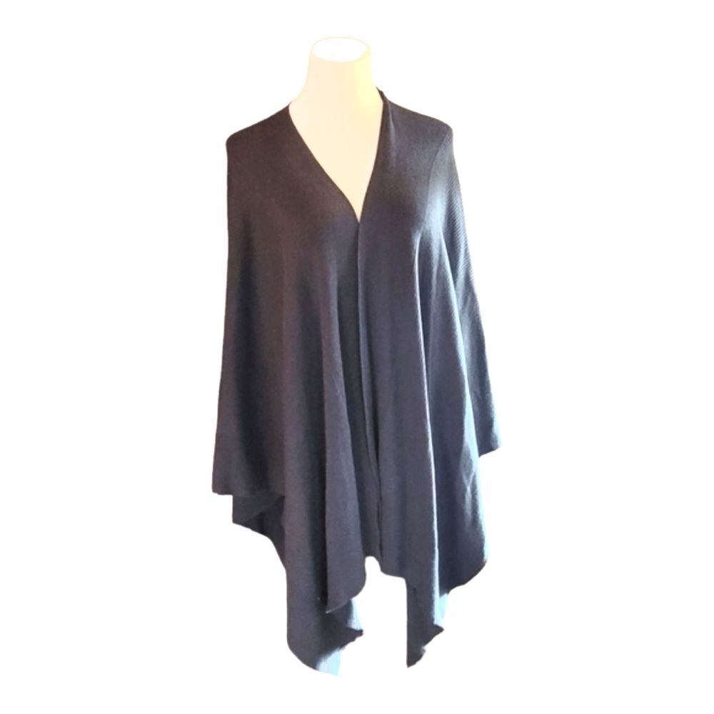 J. Jill Dark Cornflower Blue Sweater Wrap Shawl one size fits all